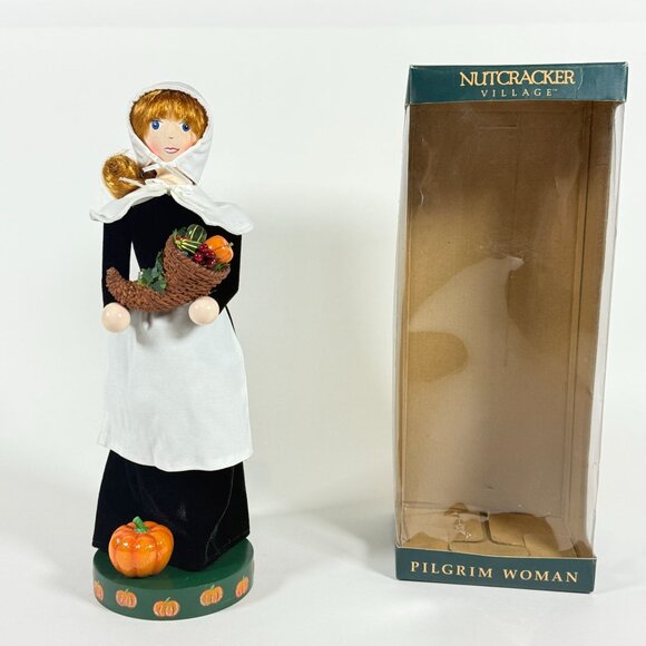 Nutcracker Village Pilgrim Girl 2004 Figurine 13" Thanksgiving Woman Decor - Picture 2 of 12